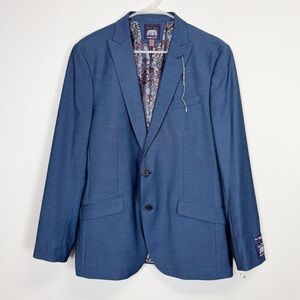 NEW The Saville Row London Brixton Sport Coat Mens 42 L Blue Blazer Jacket NWOT